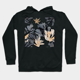 Smoke and Gold Flowers Hoodie